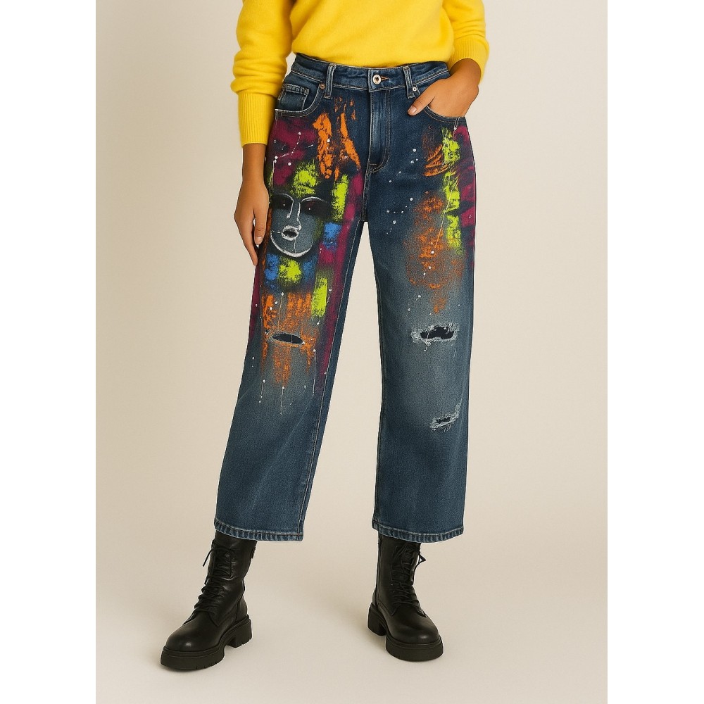 Blugi cu model pictat - Haine-second-hand.ro 144798