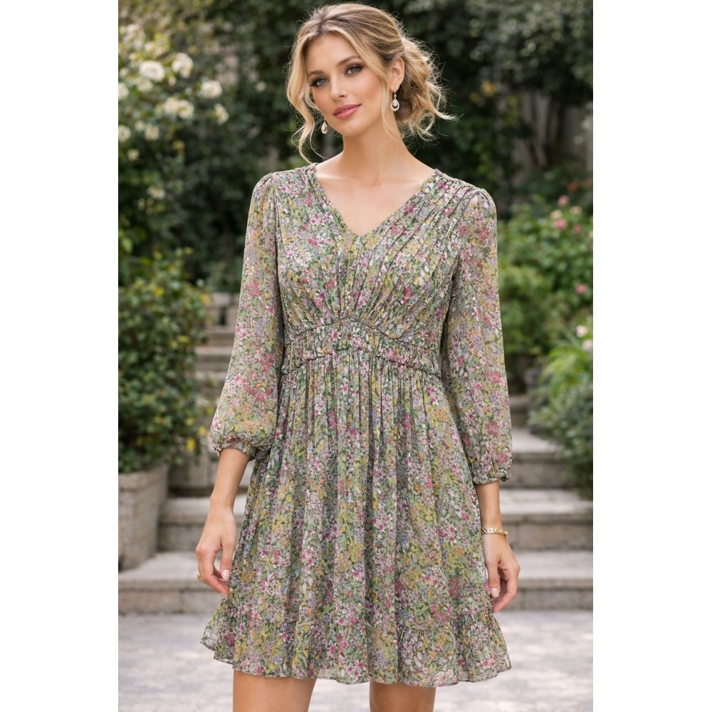 Rochie cu imprimeu floral din voal - Haine-second-hand.ro 146682