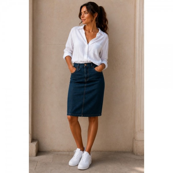 Fustă midi din denim - Haine-second-hand.ro 147927